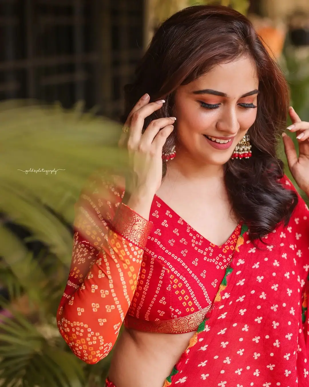 South Indian Actress Rachana Rai in Red Lehenga Choli